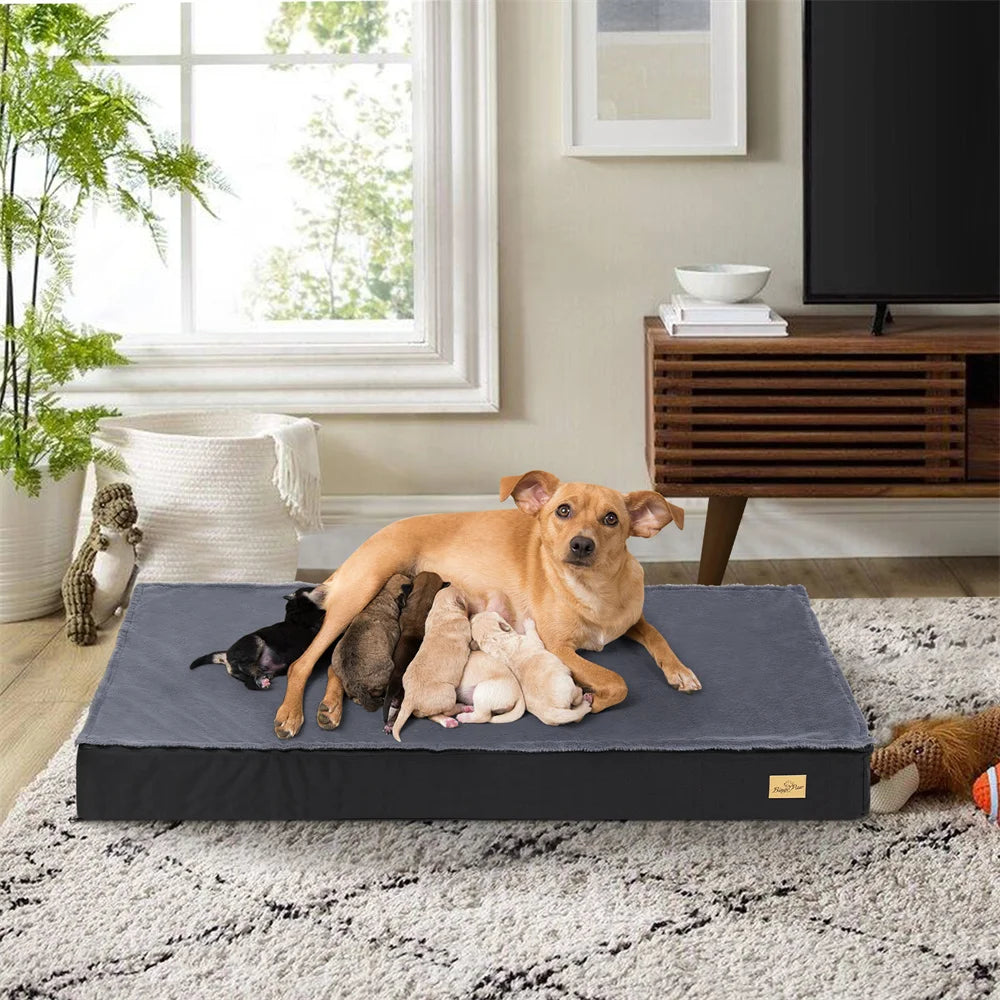Large Orthopaedic Dog Bed Waterproof Cushion Pet Mattress Removable Washable Cover Indoor Outdoor