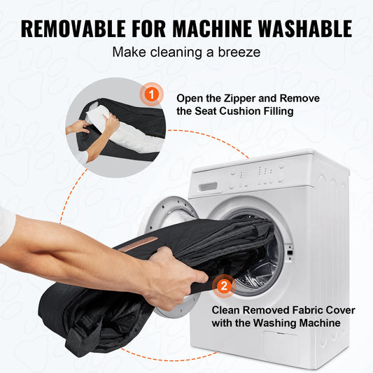 Dog Car Seat Waterproof Booster Clip-On Safety Leash for Medium Large Dog