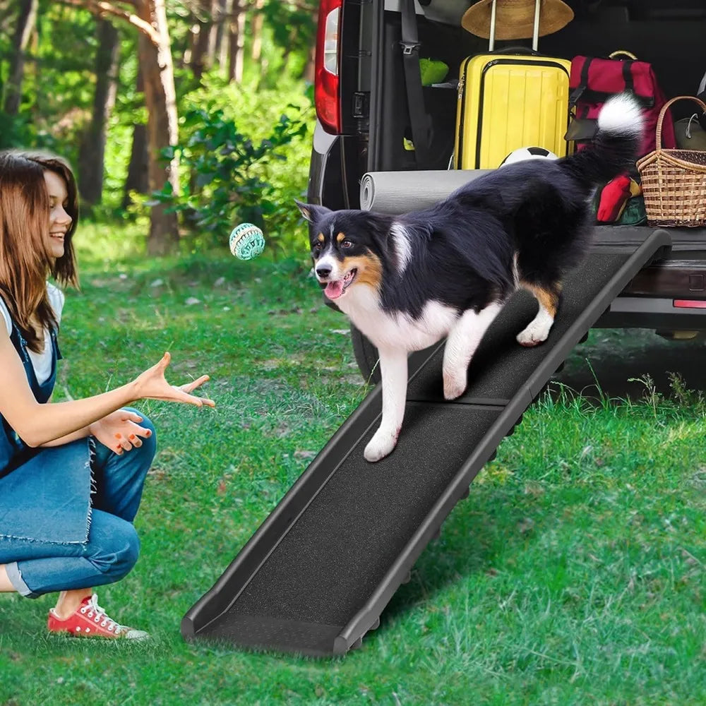 Folding Dog Ramp Truck SUVs 62 InchesNon Slip with Raised Siderails