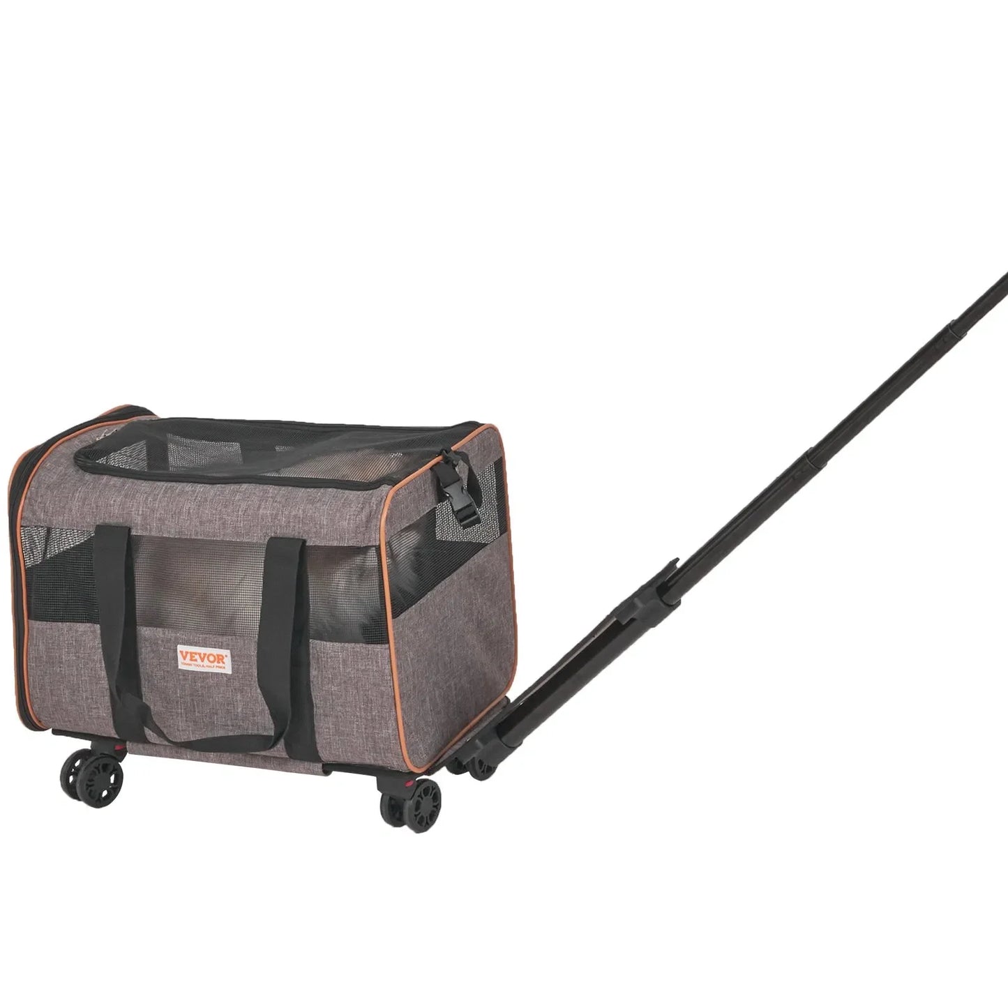 Airline Approved Rolling Pet Carrier with Telescopic Handle and Shoulder Strap