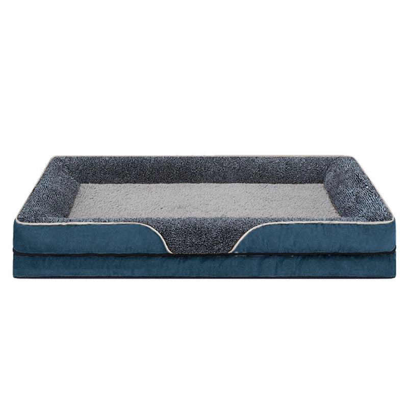 An oversized dog bed removable washable cover with raised edges,