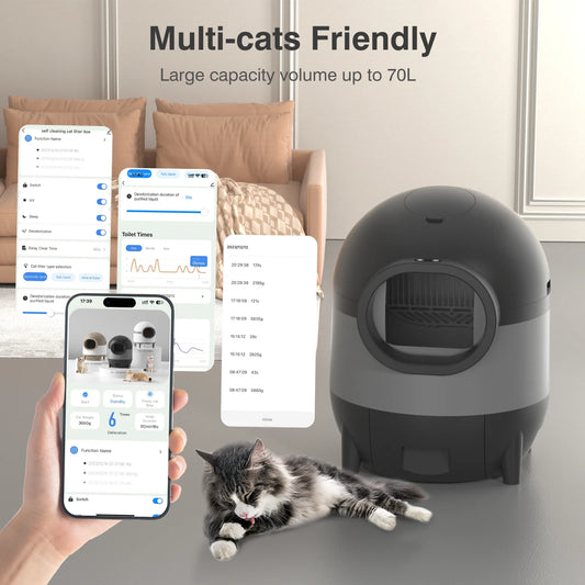 Self-Cleaning Automatic Cat Litter Box Odor-Free