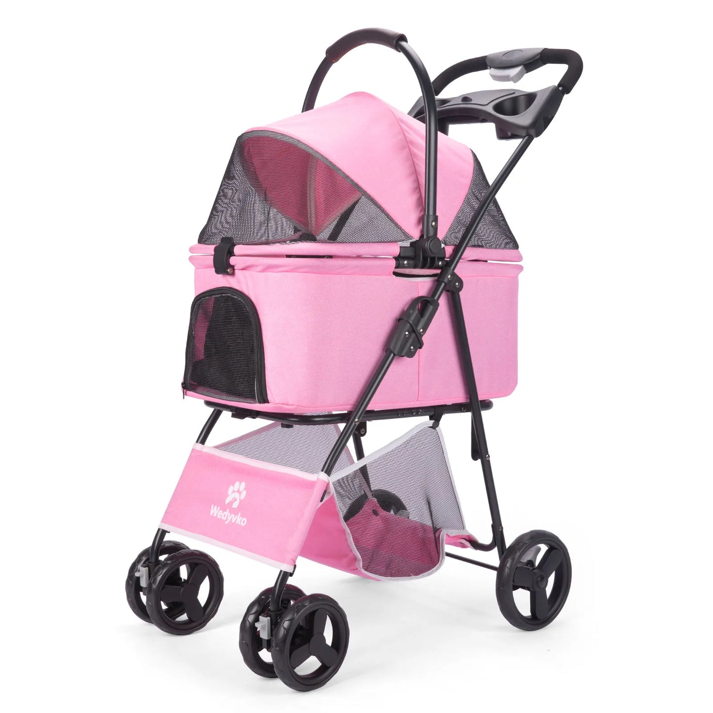 Luxury Pet Stroller Light Cup Holder Design Four-wheeled various colors