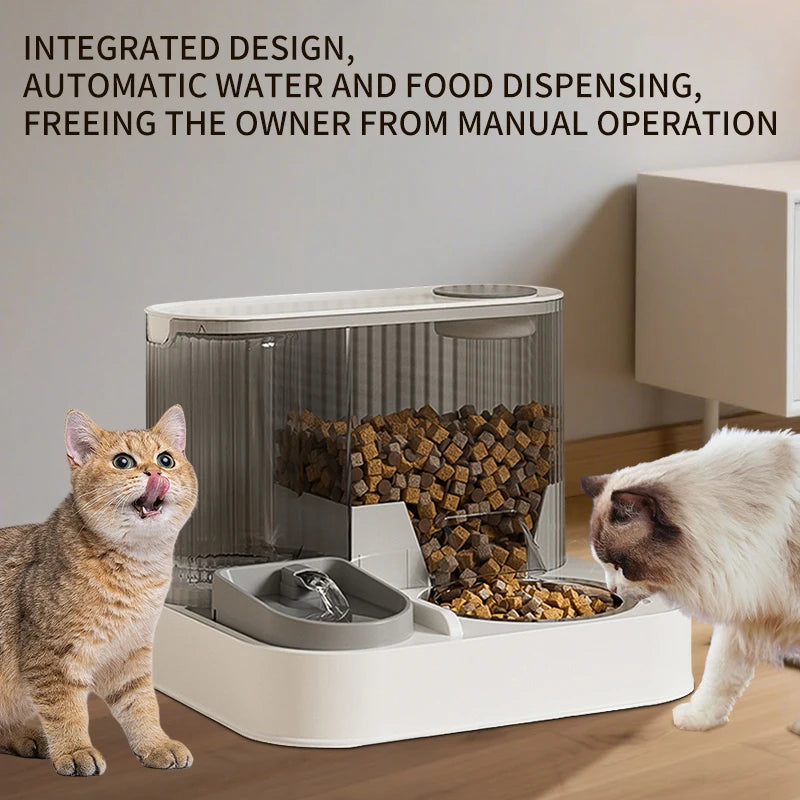 Automatic Cat Feeder with Pet Bowl, Water Dispenser