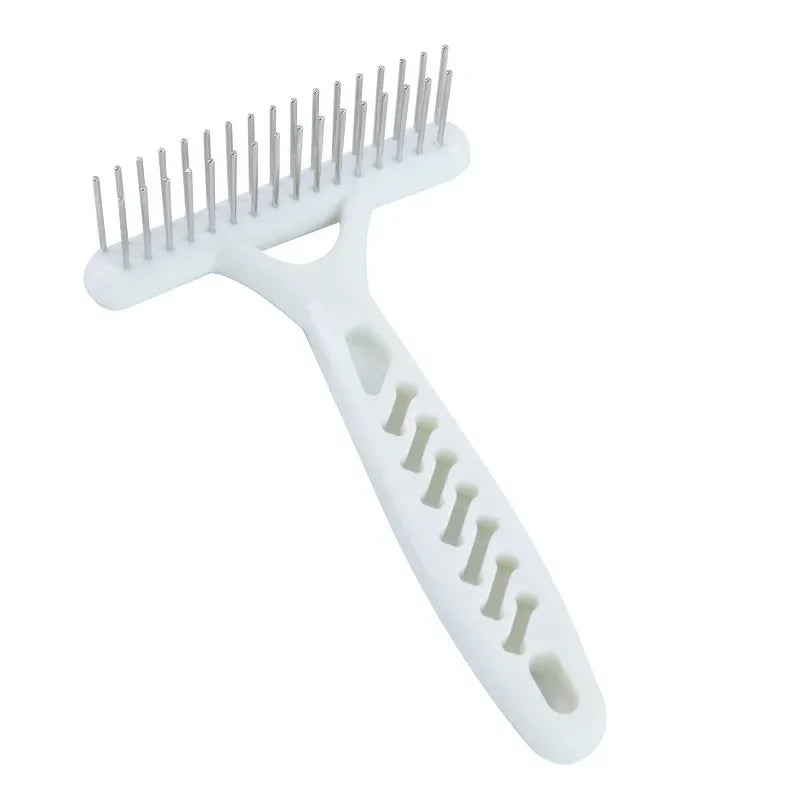 White Rake Comb for Dogs and Cats Short Long Hair Fur Shedding