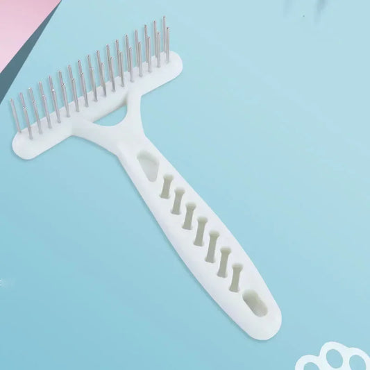 White Rake Comb for Dogs and Cats Short Long Hair Fur Shedding