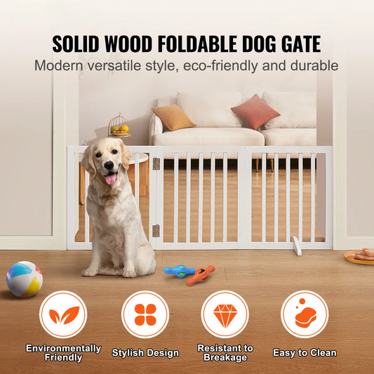 Free Standing Pet Gate 3 Panels Foldable Expandable