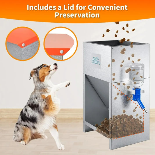 Automatic Gravity Feeder with Water Bowl