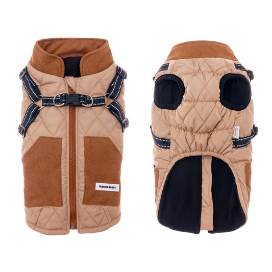Windproof Dog Coat With Harness Small Dogs Jacket Chihuahua French Bulldog Various colors