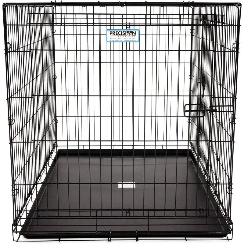 Two Door Wire Dog Crate, 48 Inch, For Pets 90-125 lbs, With 5-Point Locking System
