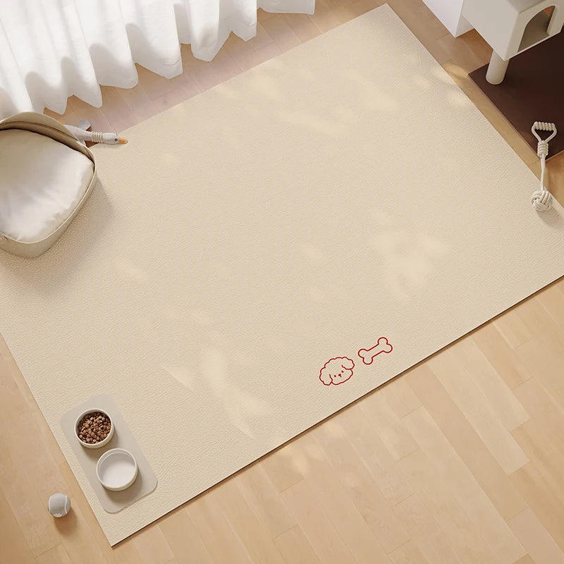 Simple Solid-Color Pet Bowl Mat, Strong Water Absorption, Anti-Slip, Cat And Dog Scratch-Resistant