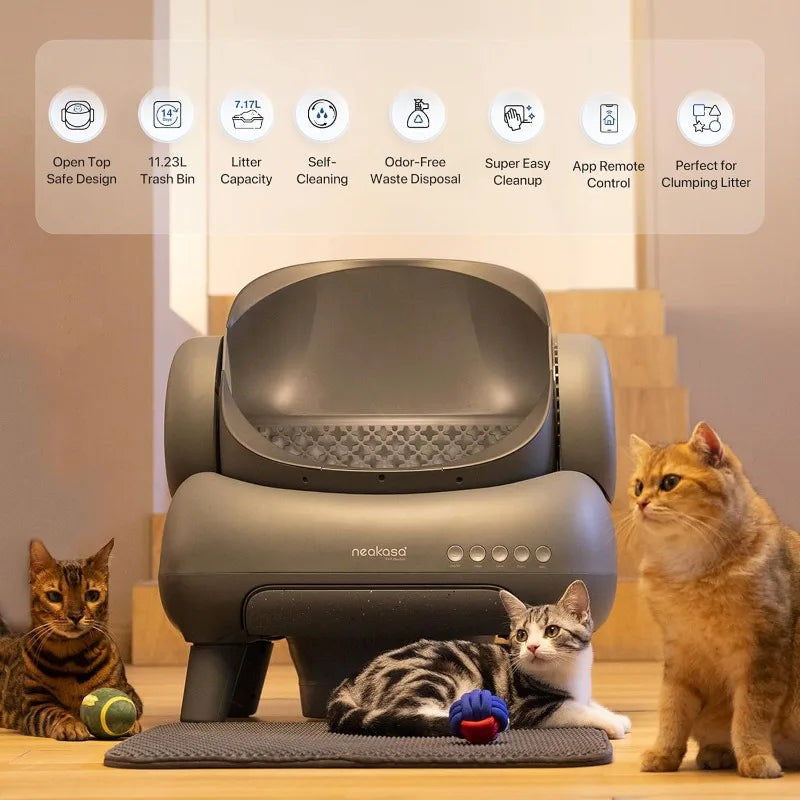 M1 Open-Top Self Cleaning Cat Litter Box,