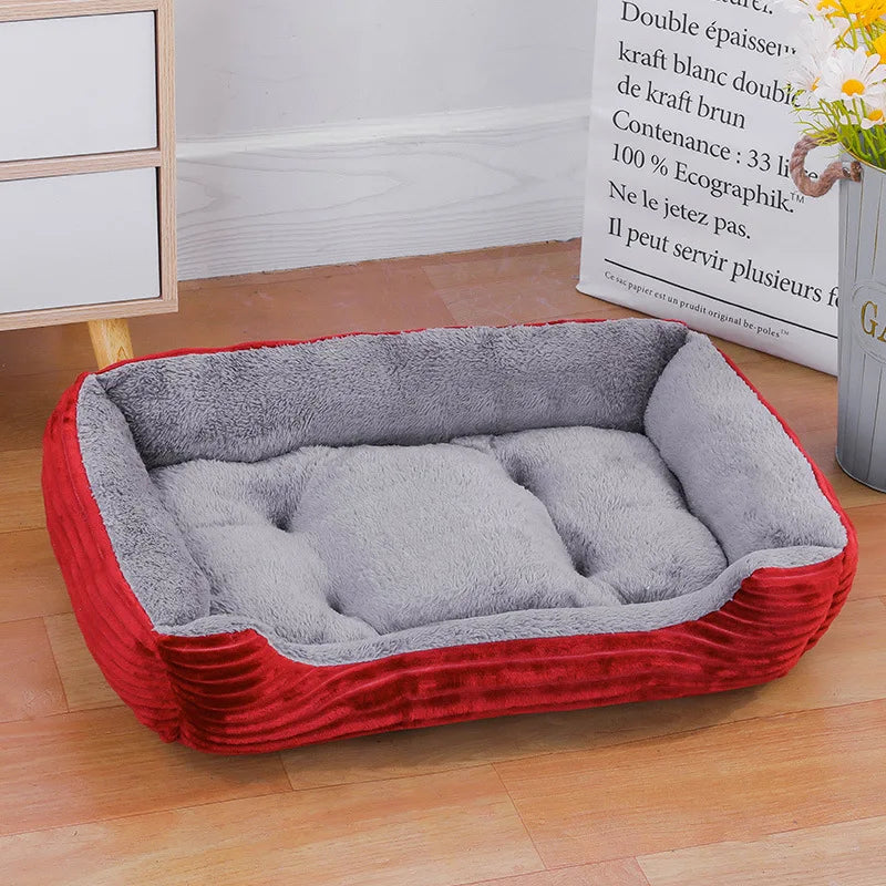 Color Square Winter Soft Warm Waterproof Bed for cats and dogs