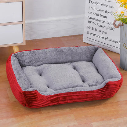Color Square Winter Soft Warm Waterproof Bed for cats and dogs