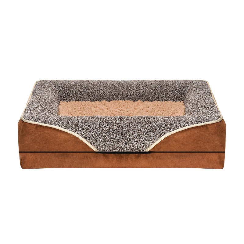 An oversized dog bed removable washable cover with raised edges,