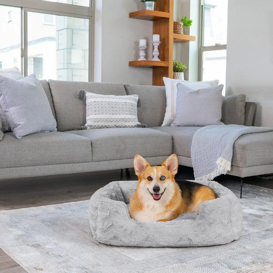 Dog and cat  Bed Medium 30x20 Orthopedic Support Easy Entry Removable Cover Water Resistant Low Profile Bolsters