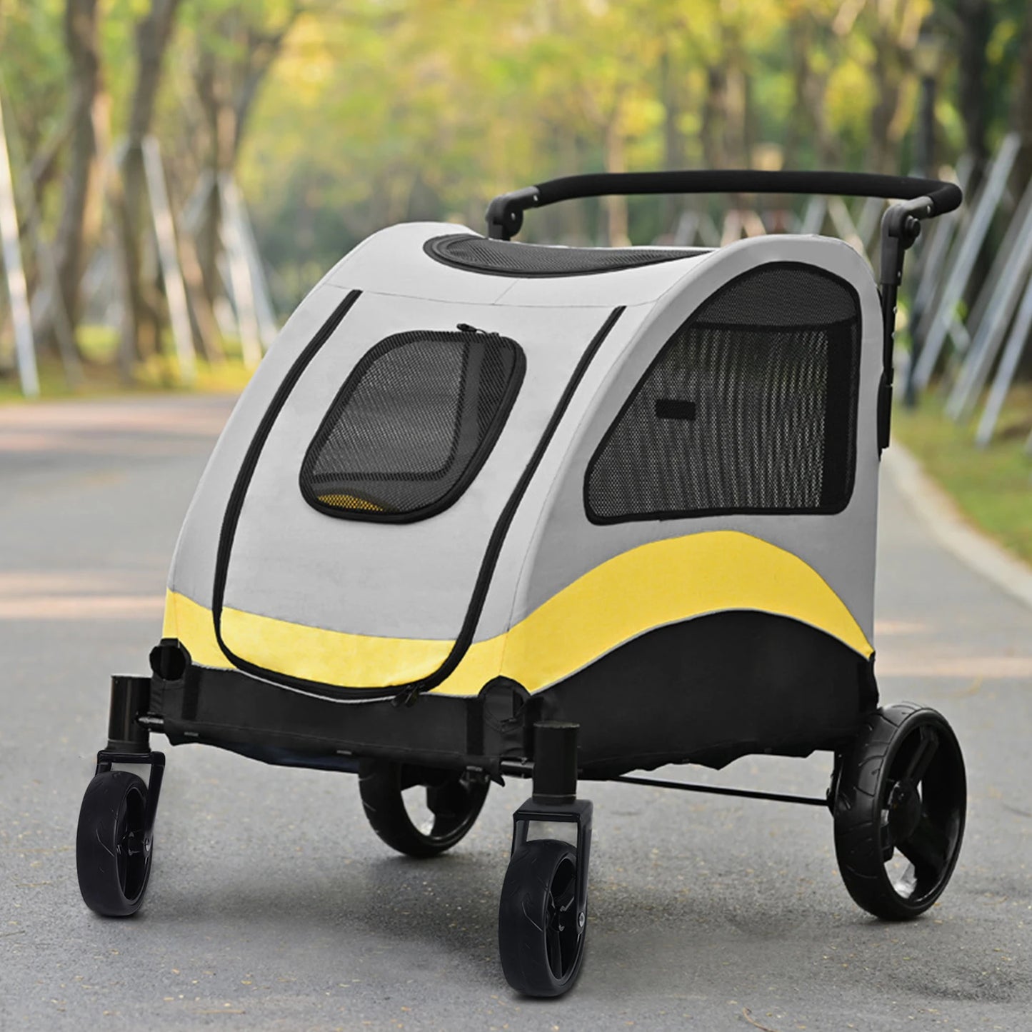 Portable  Stroller 4 Wheels for Large Dogs and cats Foldable
