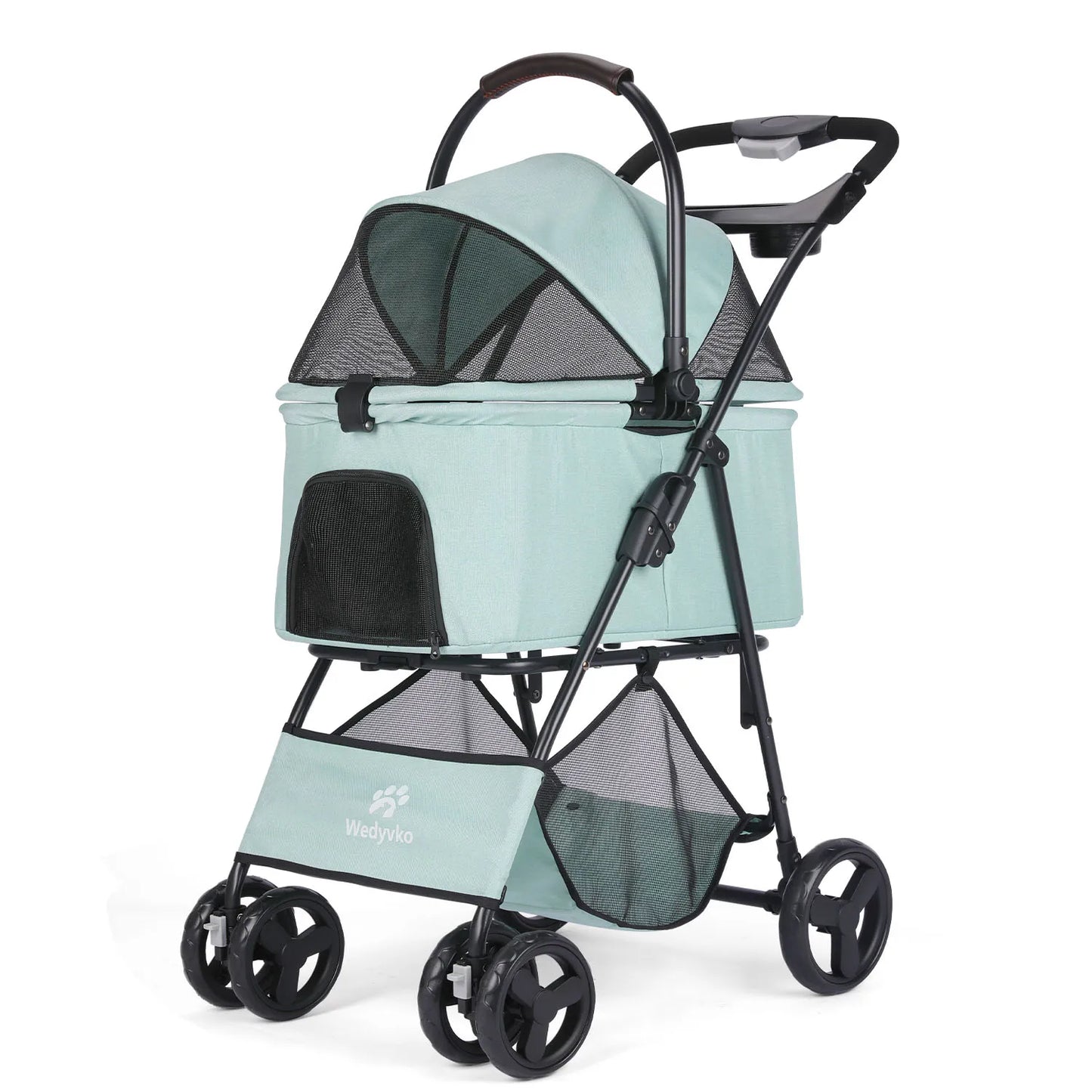 Luxury Pet Stroller Light Cup Holder Design Four-wheeled various colors