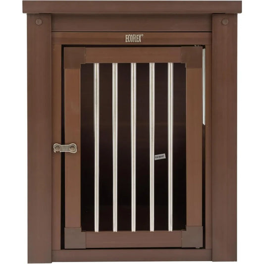 End Table Furniture Style Pet Crate in Medium Size with Stainless Steel Tubing and Latch