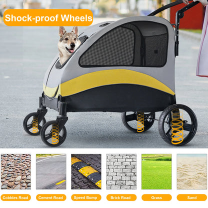 Portable  Stroller 4 Wheels for Large Dogs and cats Foldable