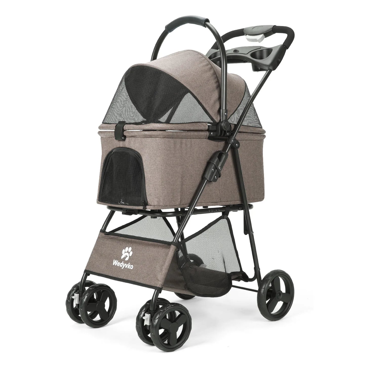 Luxury Pet Stroller Light Cup Holder Design Four-wheeled various colors