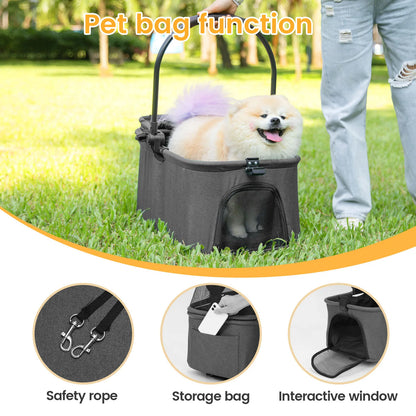Luxury Pet Stroller Light Cup Holder Design Four-wheeled various colors