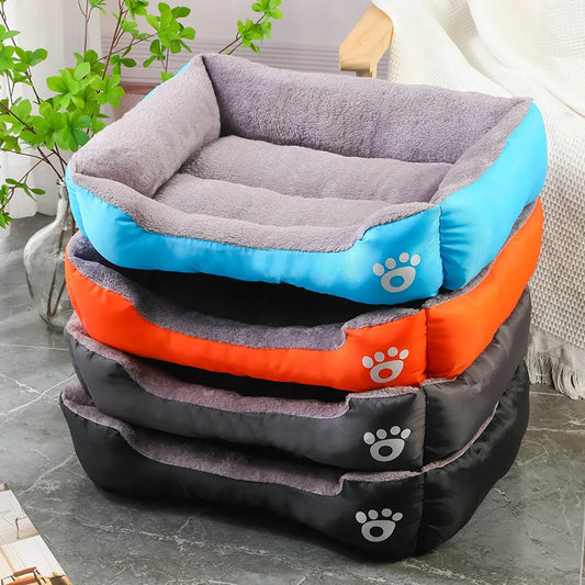 Color Square Winter Soft Warm Waterproof Bed for cats and dogs