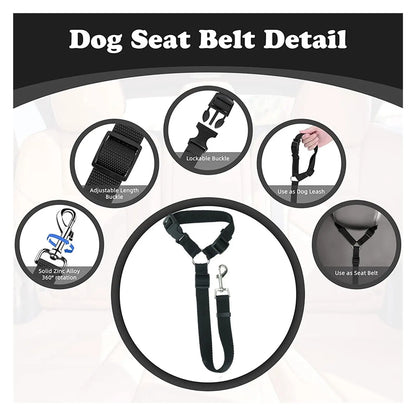 2 Sets of Car Seat Belts for Dogs and cats   Elastic and Durable Travel Safety Belt Tether    Universal for Cars and Trucks