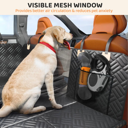 Rear Seat Dog Seat Cover, Hard Bottom Rear Seat Extender, Load-Bearing 400 Pounds, Anti-Scratch Washable Dog Cars and Suvs