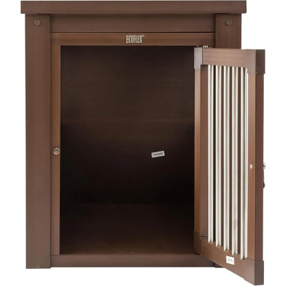 End Table Furniture Style Pet Crate in Medium Size with Stainless Steel Tubing and Latch