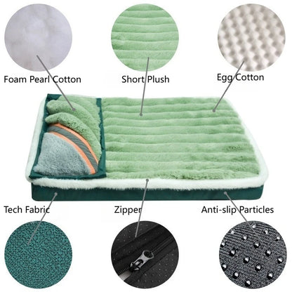 Winter Dogs Sleeping Bed Fleece Blanket Detachable. Various colors