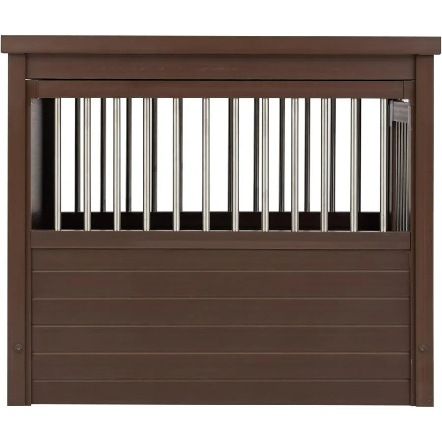 End Table Furniture Style Pet Crate in Medium Size with Stainless Steel Tubing and Latch