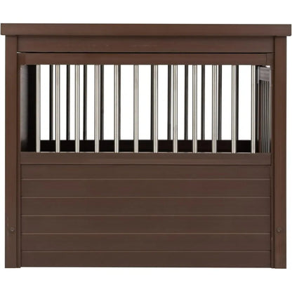 End Table Furniture Style Pet Crate in Medium Size with Stainless Steel Tubing and Latch