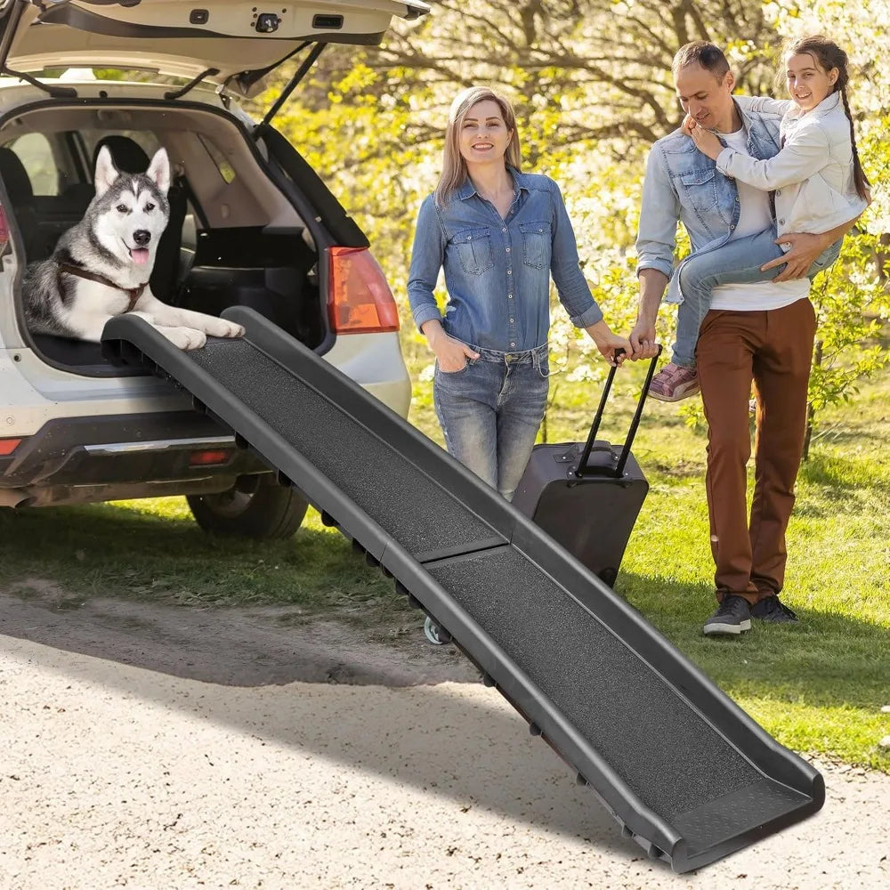 Folding Dog Ramp Truck SUVs 62 InchesNon Slip with Raised Siderails