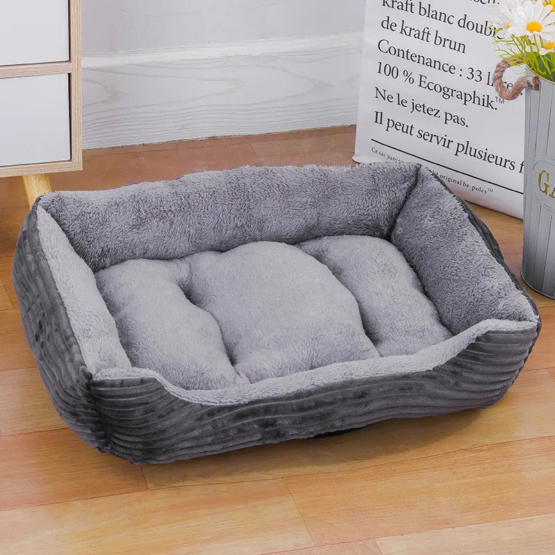Color Square Winter Soft Warm Waterproof Bed for cats and dogs