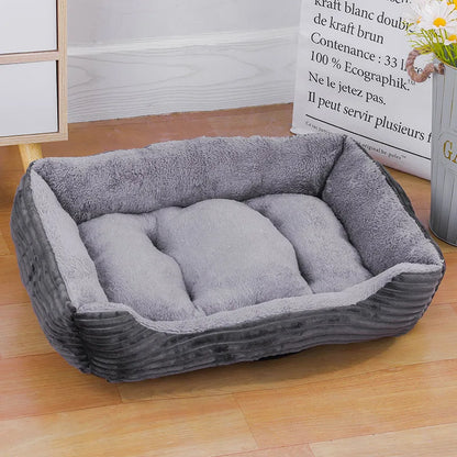 Color Square Winter Soft Warm Waterproof Bed for cats and dogs