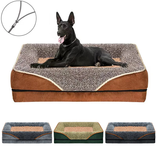An oversized dog bed removable washable cover with raised edges,