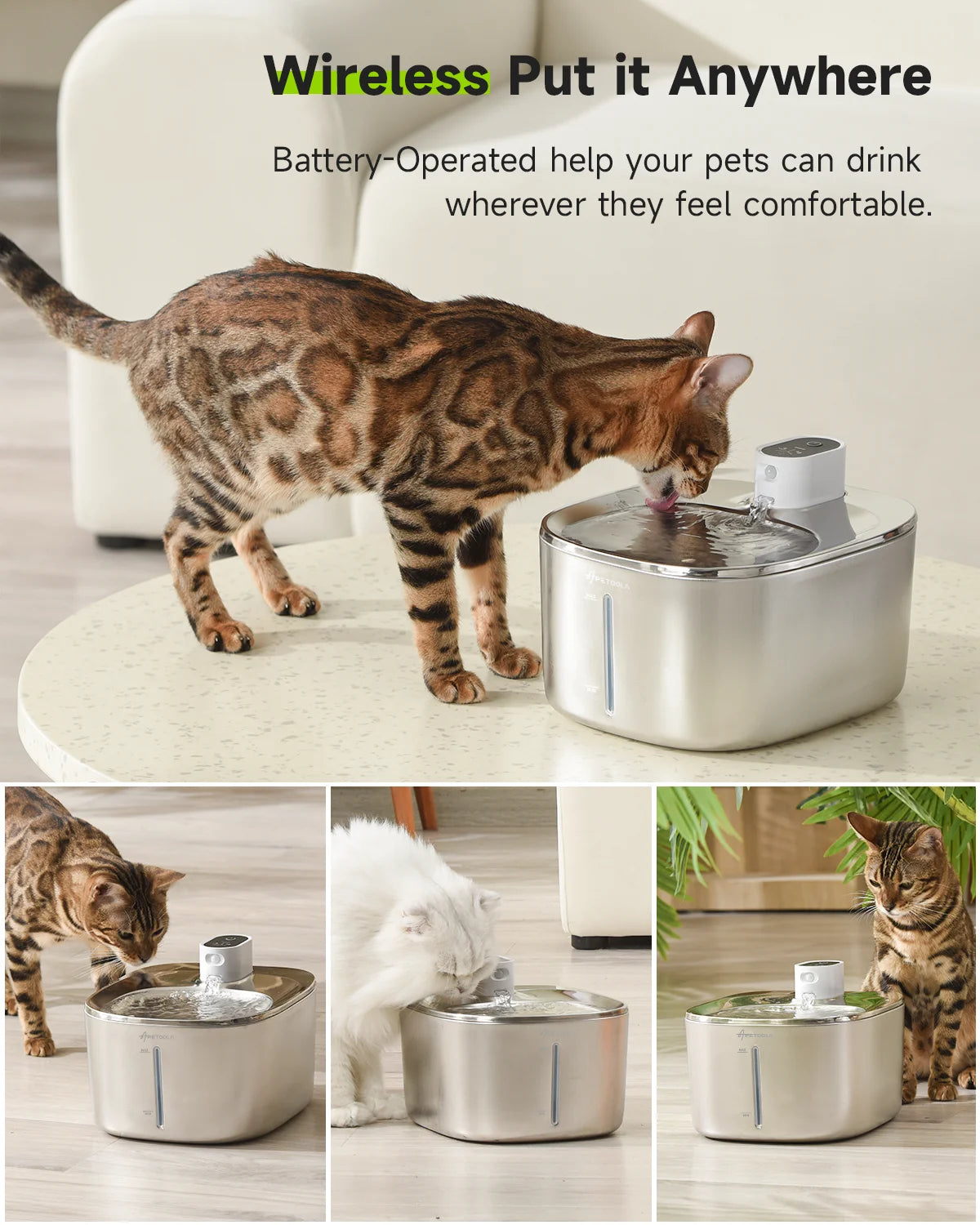 4L Wireless Cat and Dog  Water Fountain