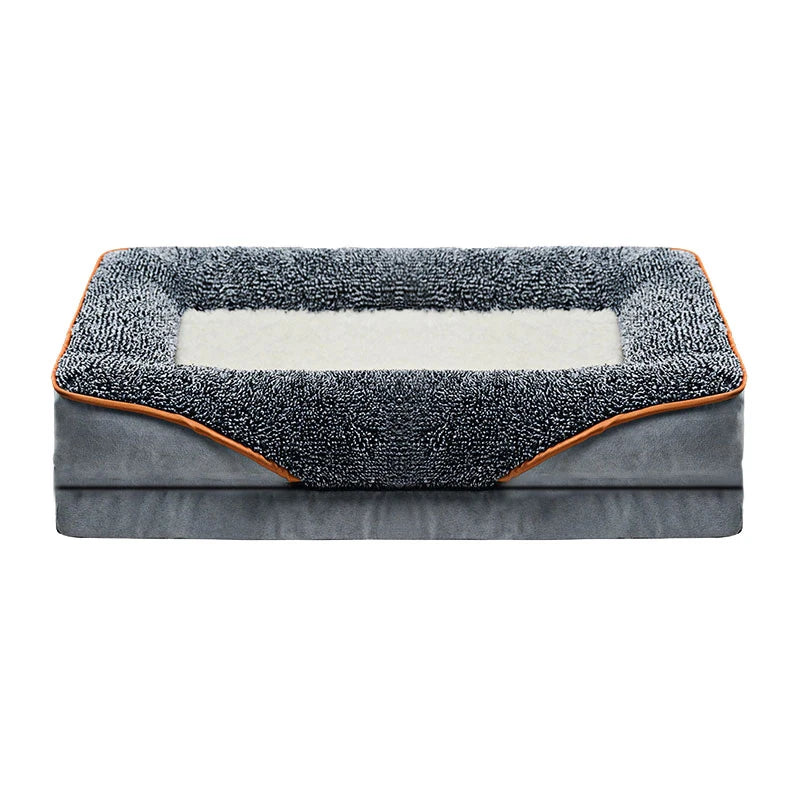 An oversized dog bed removable washable cover with raised edges,