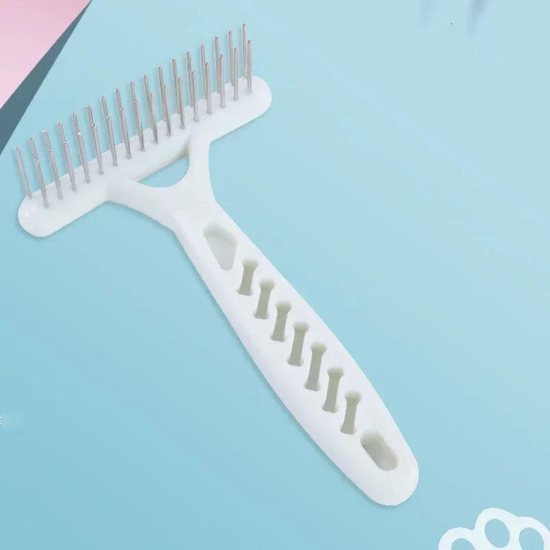 White Rake Comb for Dogs and Cats  Short Long Hair Fur Shedding