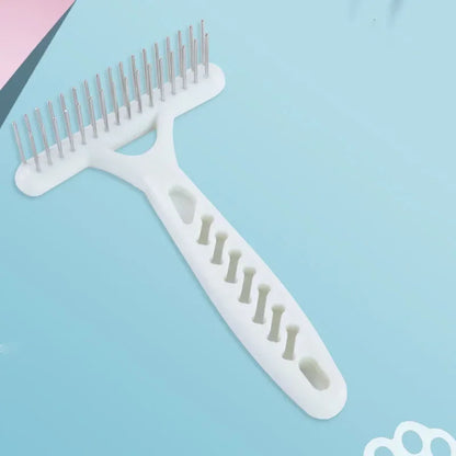 White Rake Comb for Dogs and Cats  Short Long Hair Fur Shedding