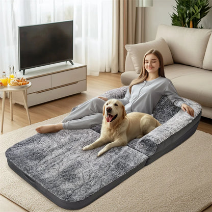Foldable Human Large Dog Bed Washable Waterproof