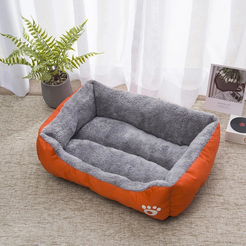 Color Square Winter Soft Warm Waterproof Bed for cats and dogs