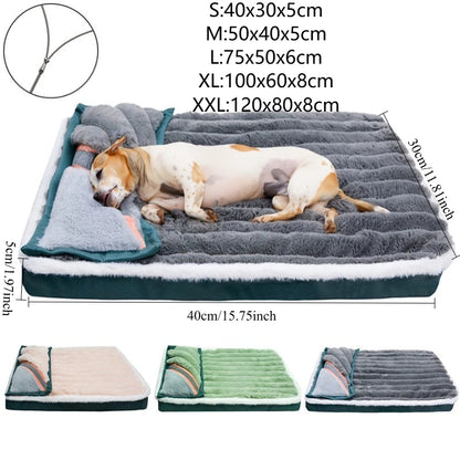 Winter Dogs Sleeping Bed Fleece Blanket Detachable. Various colors