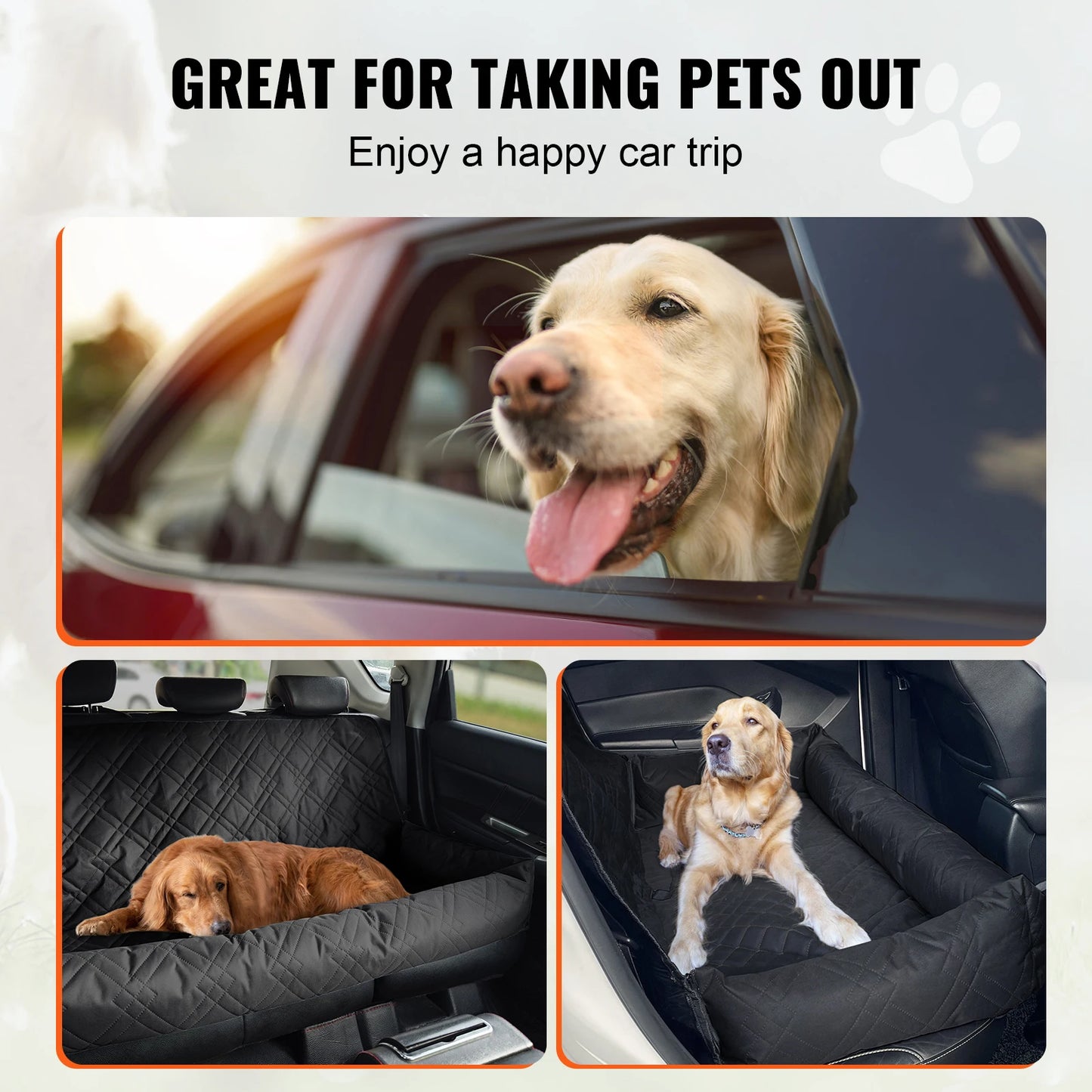 Dog Car Seat Waterproof Booster Clip-On Safety Leash for Medium  Large Dog