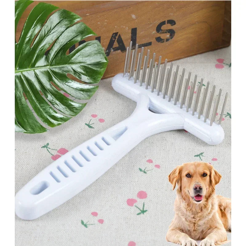 White Rake Comb for Dogs and Cats  Short Long Hair Fur Shedding