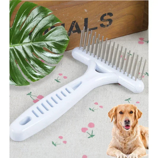 White Rake Comb for Dogs and Cats  Short Long Hair Fur Shedding