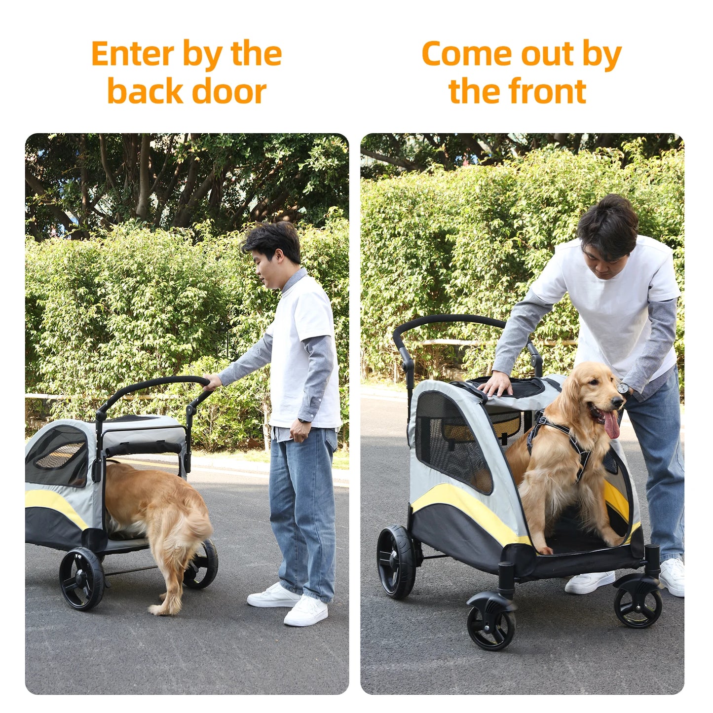 Portable  Stroller 4 Wheels for Large Dogs and cats Foldable