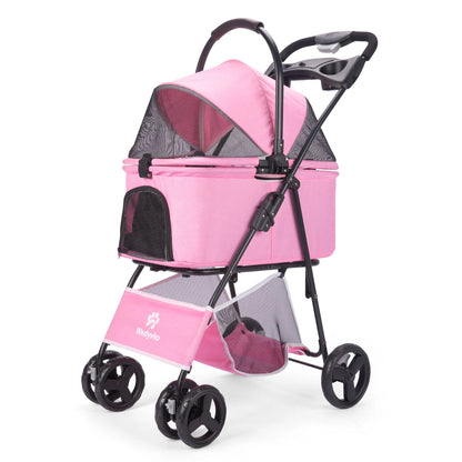 Luxury Pet Stroller Light Cup Holder Design Four-wheeled various colors