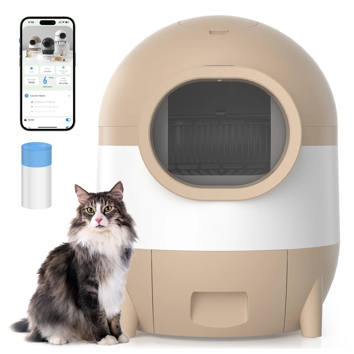 Self-Cleaning Automatic Cat Litter Box Odor-Free
